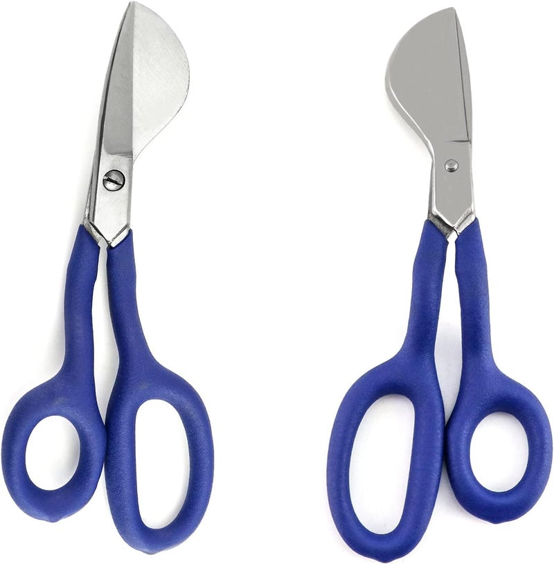 QWORK Duckbill Shears, 7 in Duckbill Applique Scissors, for Carpet Pile, Carpet Punch - Blue - Image 3